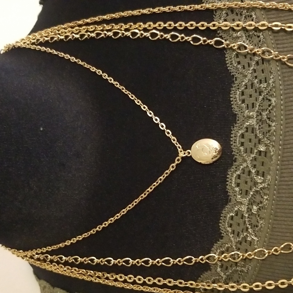 Triple Strand Locket Necklace - Picture 4 of 11
